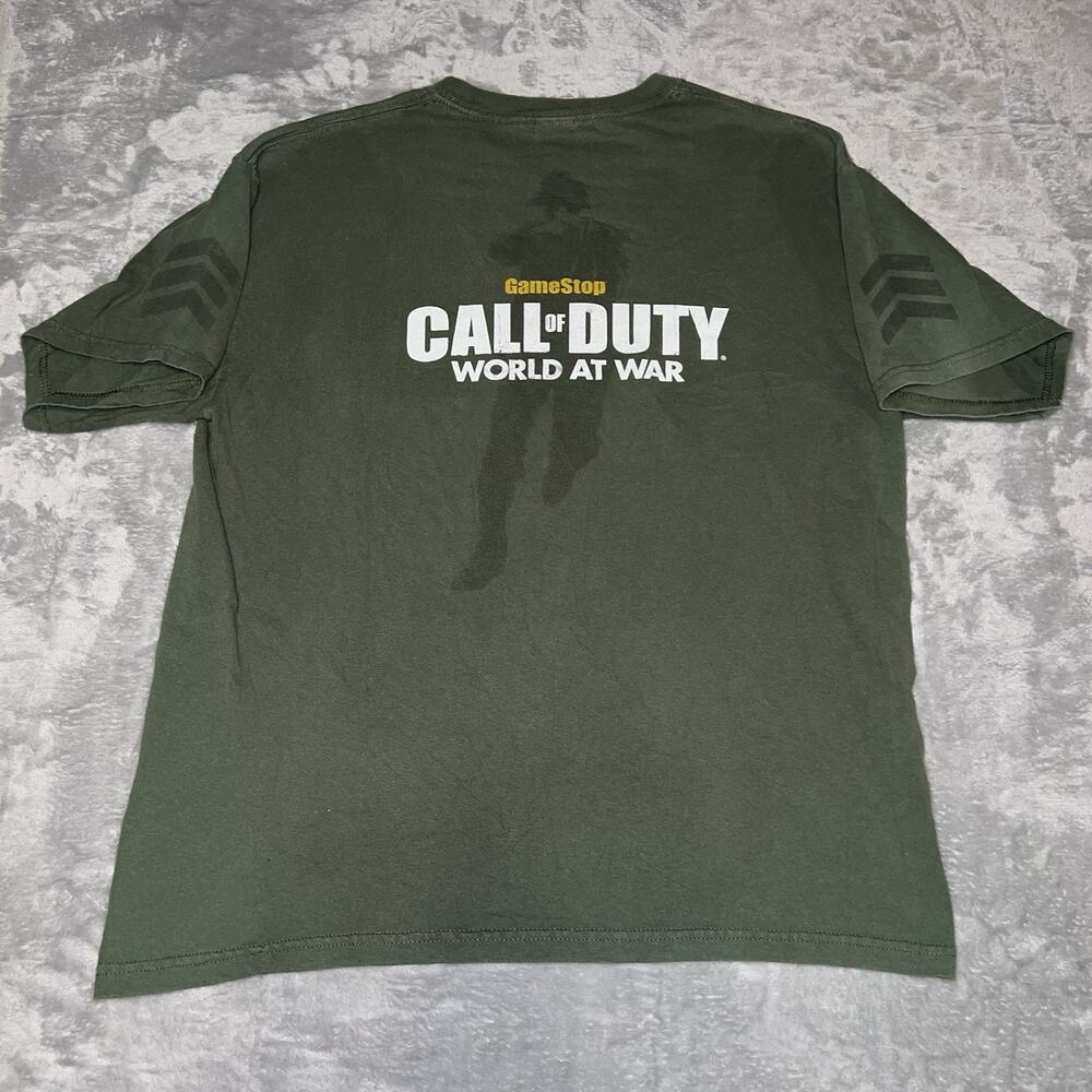 Vintage Y2K Call Of Duty World At War Advance Team Xbox Promo Video Game Shirt L